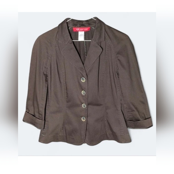 Anne Klein Jackets & Blazers - Anne Klein Tailored Brown Button Front Stretch Blazer Workwear or Smart Casual
